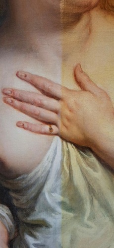 Image of Venus and Cupid by Rubens being cleaned by Thyssen-Bornemisza