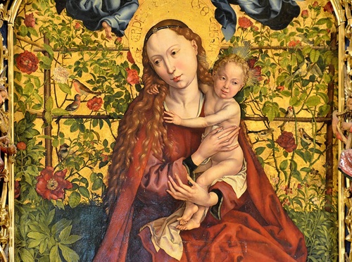 Image of Schongauer's Madonna of the Rose Bower being Conserved